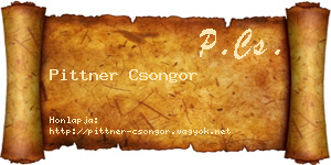 Pittner Csongor névjegykártya